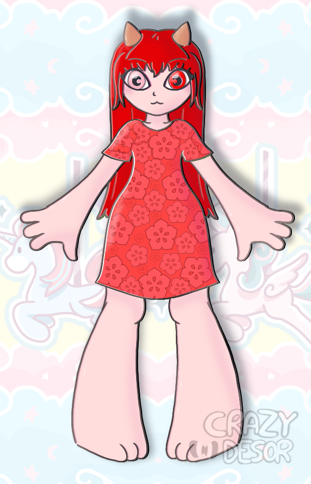Satoki against a magical background. Desor's watermark is in the lower right corner.